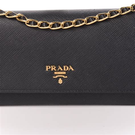 prada saffiano metal wallet on chain|Prada saffiano long wallet.